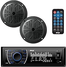 Marine stereo with Bluetooth, LCD display, waterproof speakers