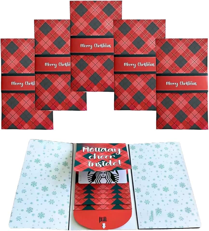 Set of 5 Handmade Waterfall Christmas Gift Card Booklets