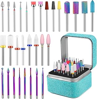 30-Piece Nail Drill Bits Set with Storage Box