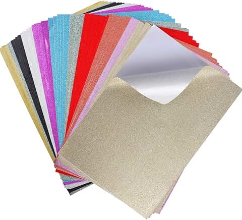 Glitter Cardstock Paper, 50 Sheets, 8.3x11.7 Inch