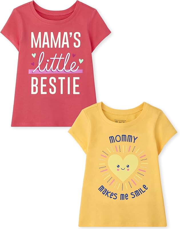 Baby Girl and Toddler Unicorn and Butterfly T-Shirts, 2 Pack