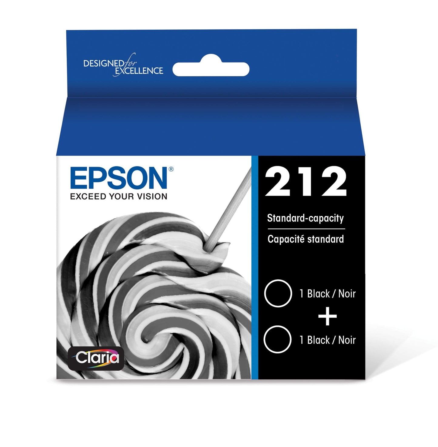 T212 Claria -Ink Standard Capacity Black Dual -Cartridge Pack (T212120-D2) for Select Expression and Workforce Printers