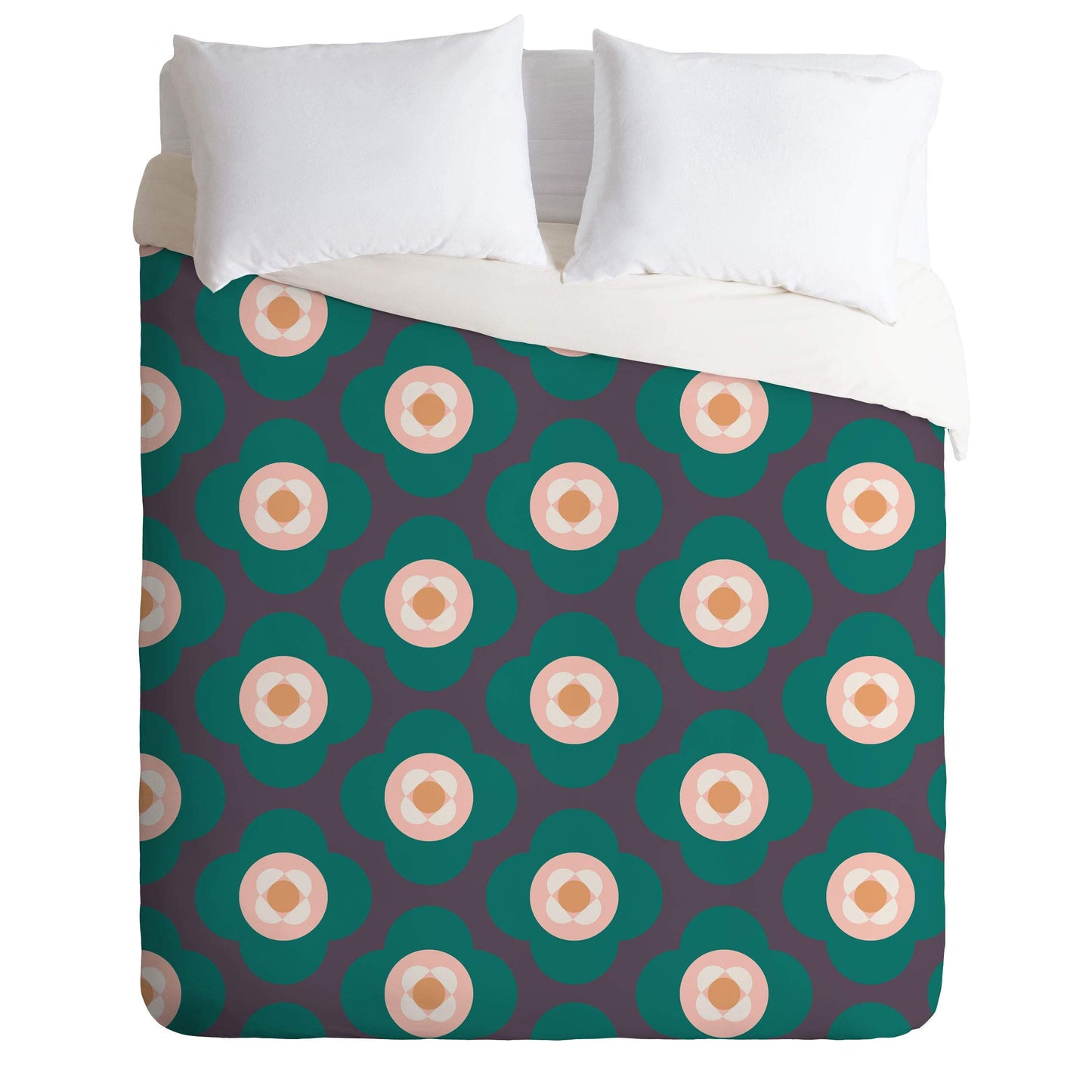 Beshka Kueser Shapes As Flowers Purple Pillowcase(s) Comforter Set with Pillow Sham(s), Twin/XL