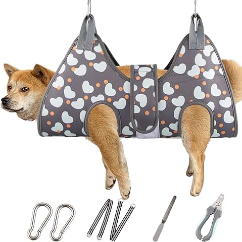 Dog Grooming Hammock and Nail Clippers for Large Dogs