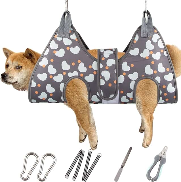 Dog Grooming Hammock and Nail Clippers for Large Dogs