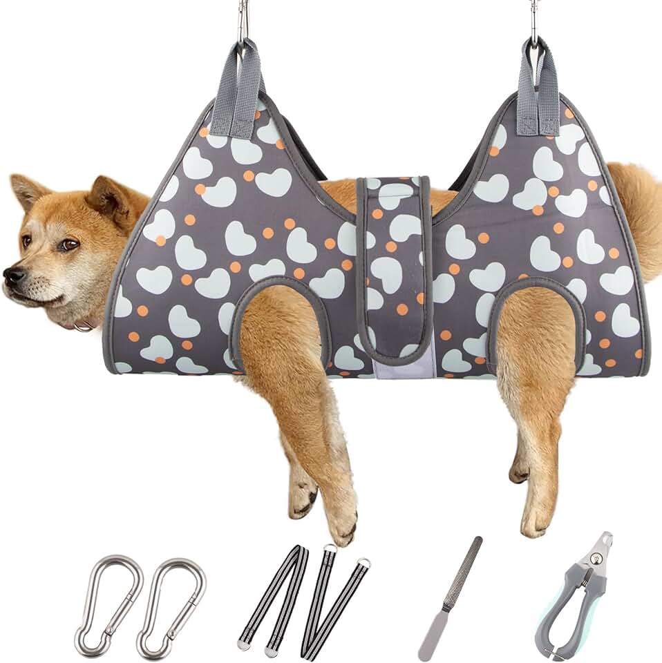 Dog Grooming Hammock and Nail Clippers for Large Dogs