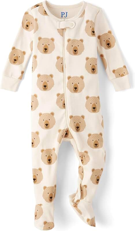 Unisex Baby Toddler Cotton Zip Footed Pajama