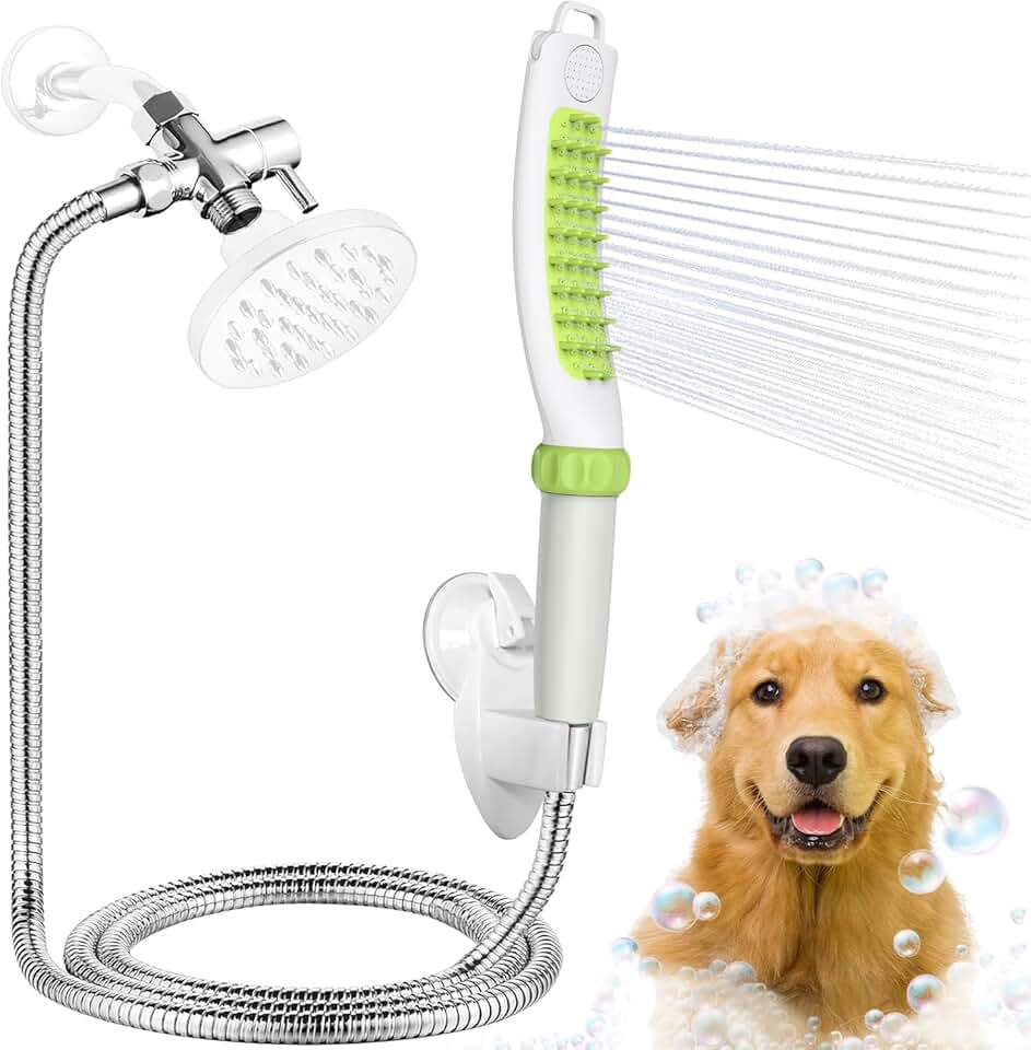 Dog and Cat Bath Brush for Grooming and Deshedding