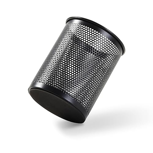 Wire Mesh Pen Holder with Foam Pad and Non-Slip Bottom