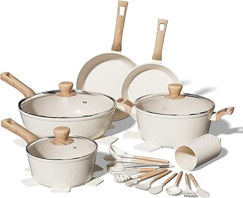 23-Piece Nonstick Cookware Set with Frying Pans and Saucepans