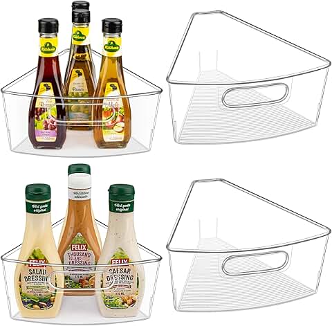 Corner Cabinet Organizer Bins, 4 Pack