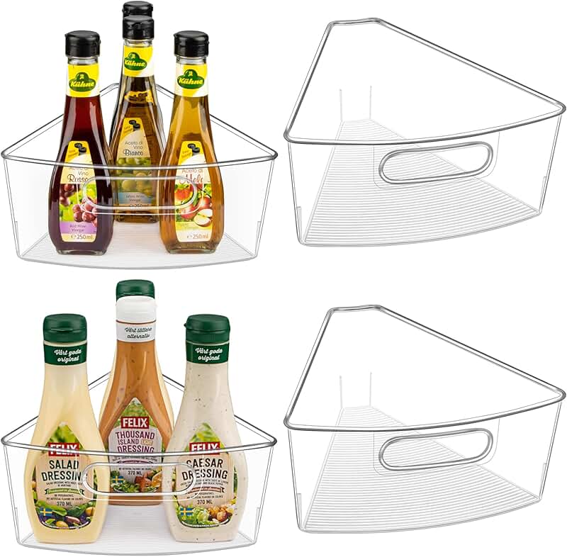 Corner Cabinet Organizer Bins, 4 Pack