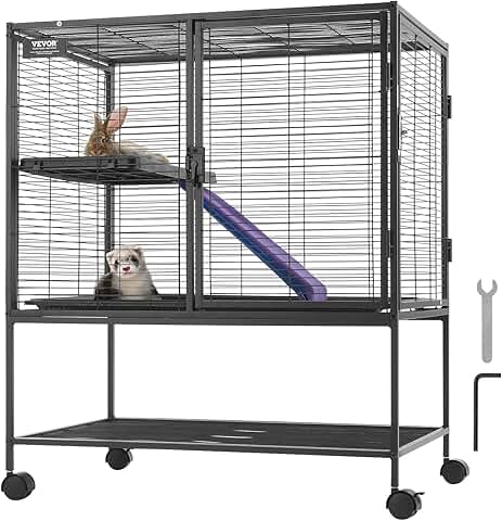 Large 2-Tier Metal Cage for Small Pets
