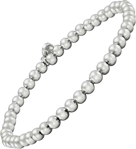 Beaded Circle Sterling Silver Bracelet, 6.25"