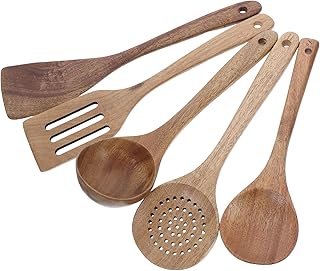 Wooden Cooking Utensils Set with Spoons and Spatulas