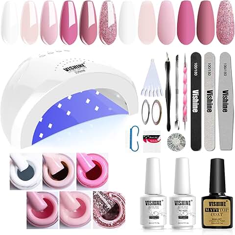 Gel Nail Polish Starter Kit with UV Lamp and Tools