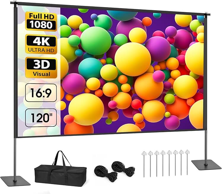 120-inch Portable Outdoor Projector Screen with Stand