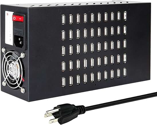 50-Port 200W USB Charging Station with Protection