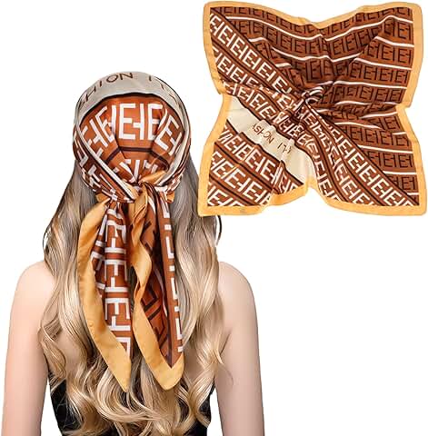 Silk Satin Head and Neck Scarf for Women 27.5x27.5 inches