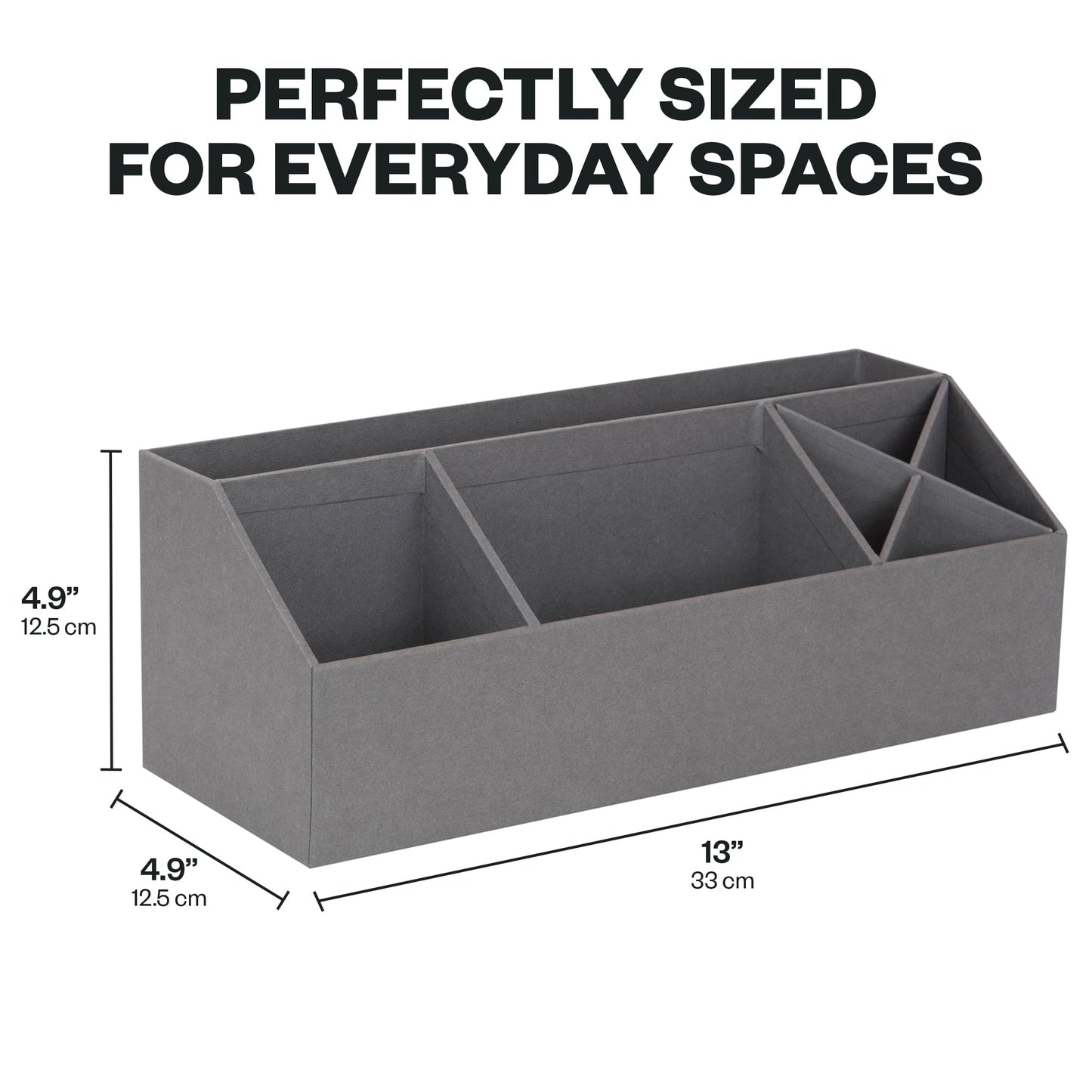 Durable 7-Compartment Desk Organizer in Grey