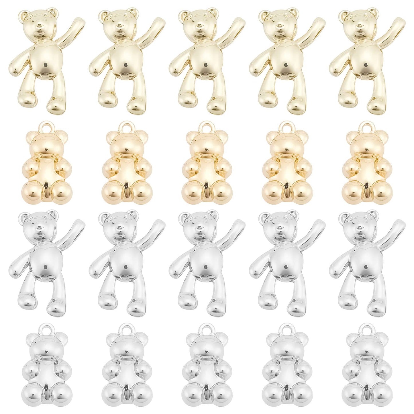Cute Teddy Bear Charms for Jewelry Making and Gifts