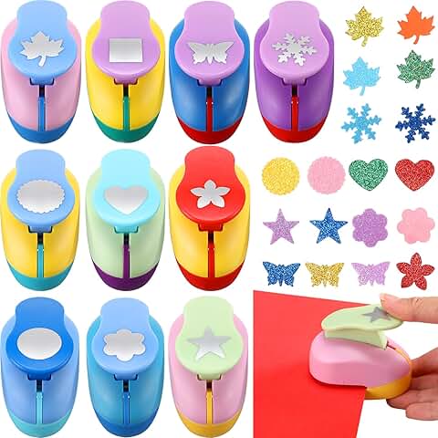 Set of 10 craft hole punch shapes for paper and scrapbooking