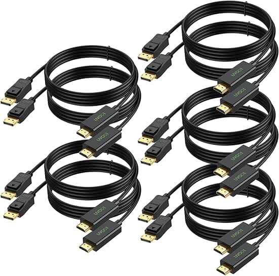 6FT DisplayPort to HDMI Cable Pack for Devices