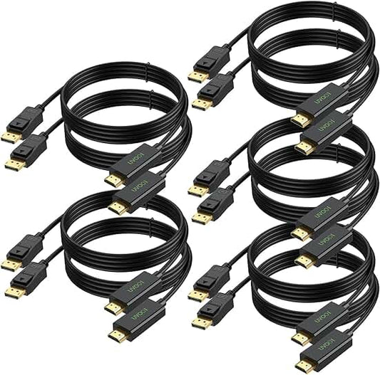 6FT DisplayPort to HDMI Cable Pack for Devices