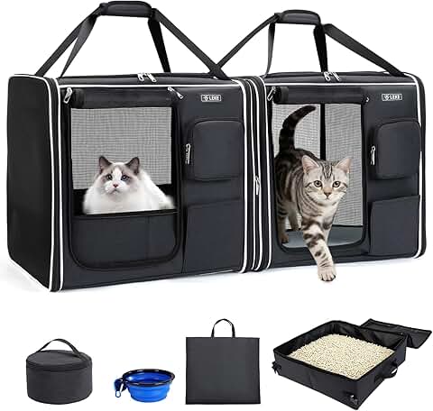 2-in-1 Cat Travel Carrier with Litter Box