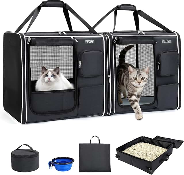 2-in-1 Cat Travel Carrier with Litter Box