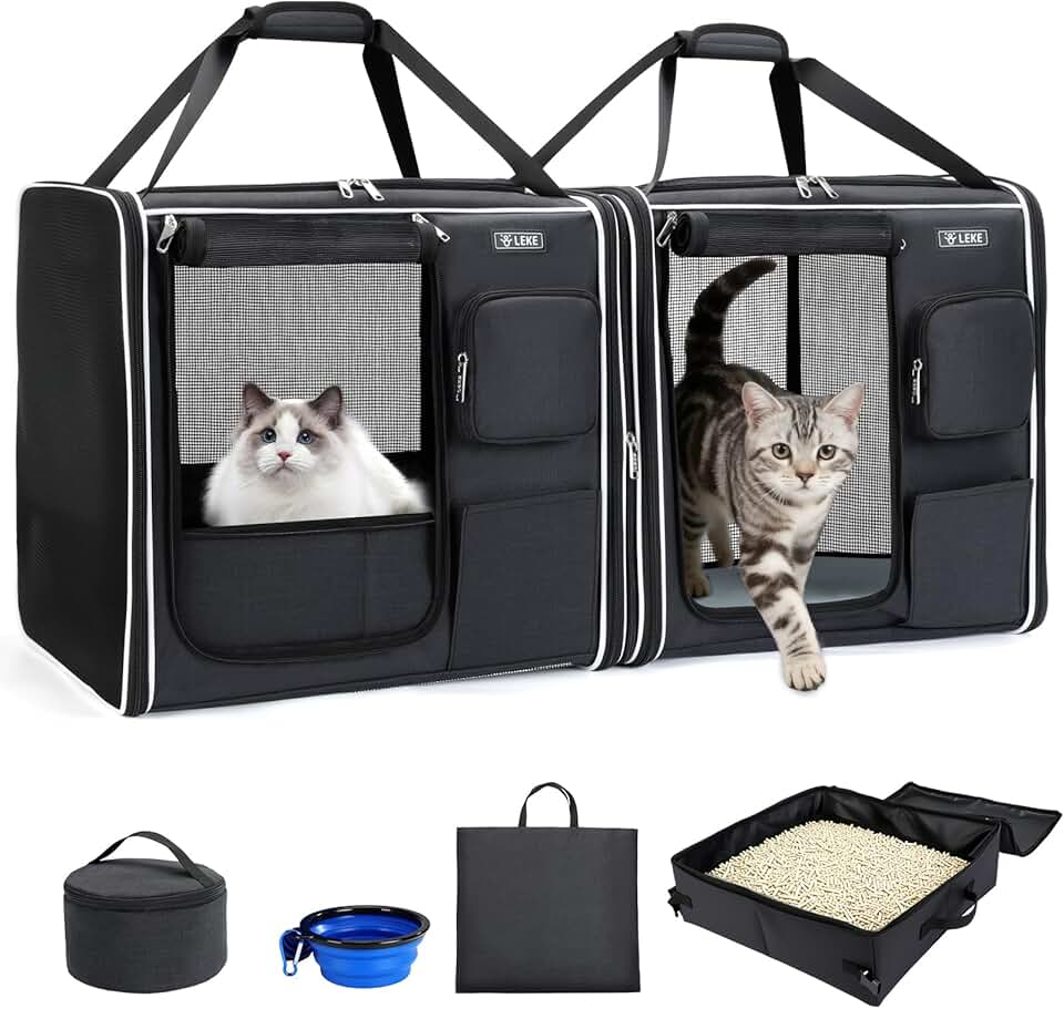2-in-1 Cat Travel Carrier with Litter Box