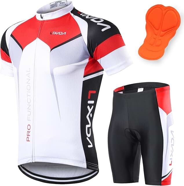 Men's Short Sleeve Cycling Jersey with Padded Shorts Set