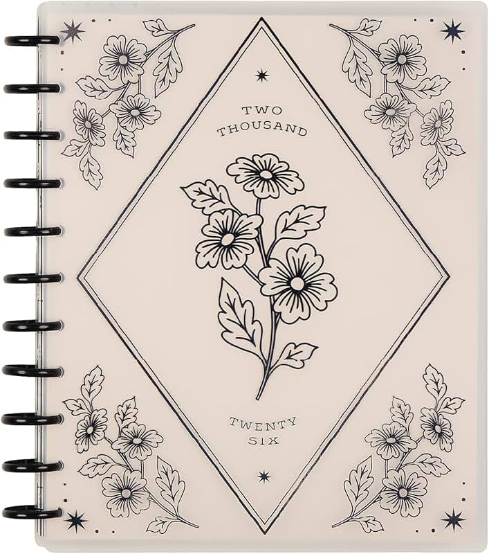 Large disc-bound planner for 2026 with extra months and stickers