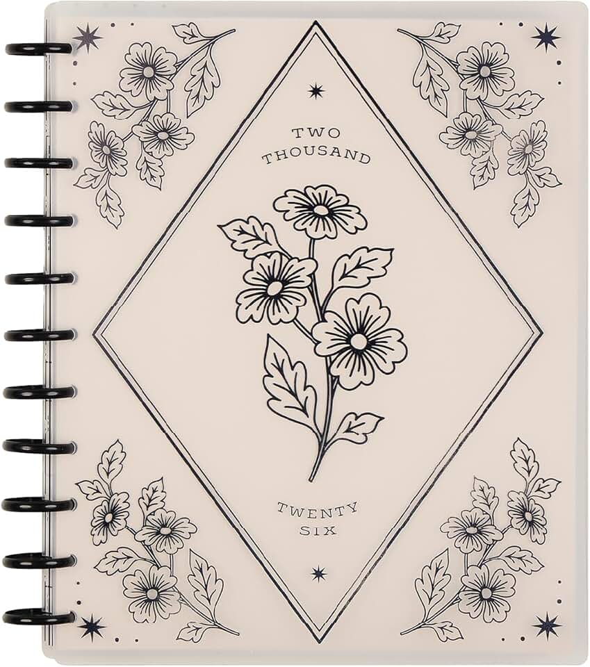 Large disc-bound planner for 2026 with extra months and stickers