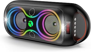 Portable Wireless Bluetooth Speaker with Lights and Loud Sound