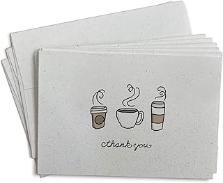 Set of 24 Coffee Thank You Cards with Envelopes