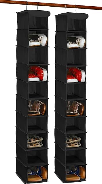 Two-Pack 10-Shelf Hanging Organizer in Black