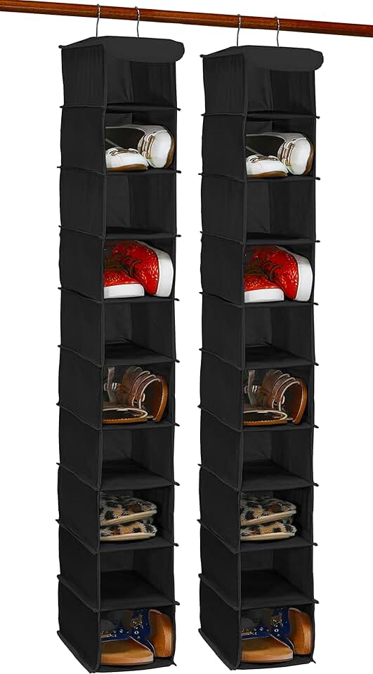 Two-Pack 10-Shelf Hanging Organizer in Black