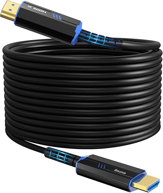8K HDMI Fiber Optic Cable 100 Feet, 48Gbps, HDR, eARC
