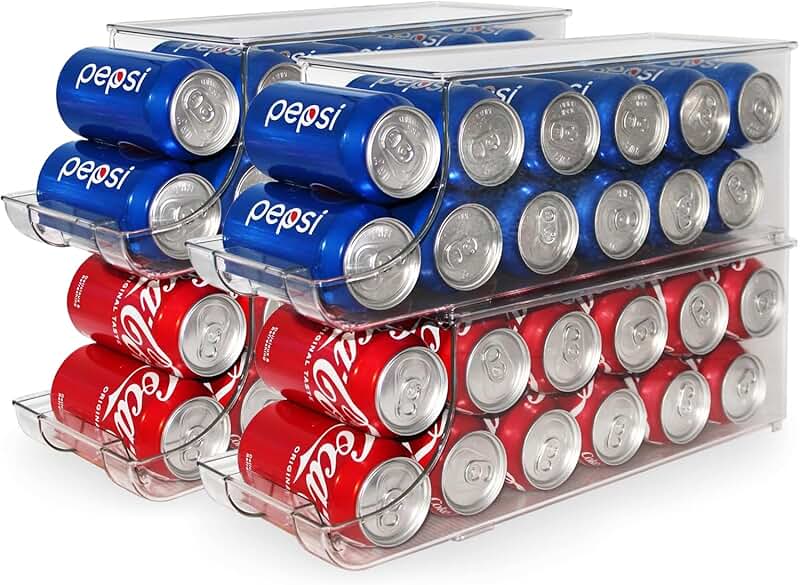 Stackable Soda Can Organizer with Lids