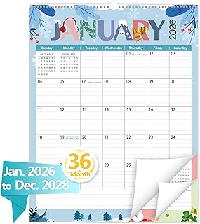 Large 36-Month Wall Calendar 2026-2028