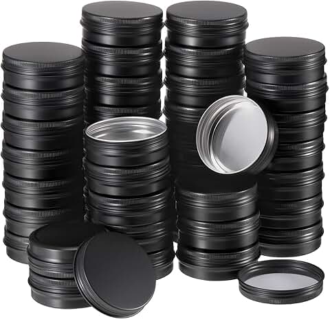 96 Pack Aluminum Cosmetic Tin Jars with Screw Lids
