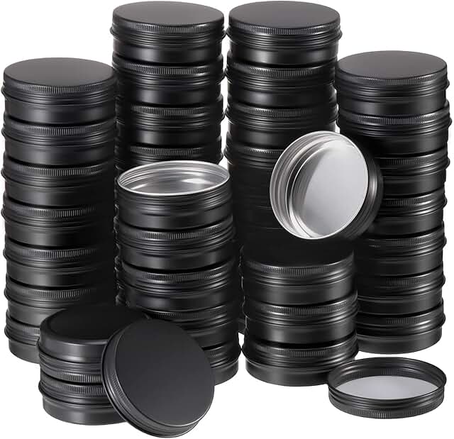 96 Pack Aluminum Cosmetic Tin Jars with Screw Lids