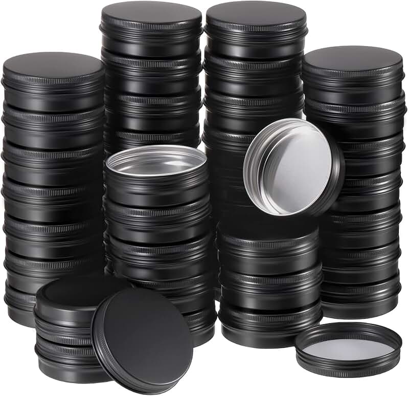 96 Pack Aluminum Cosmetic Tin Jars with Screw Lids