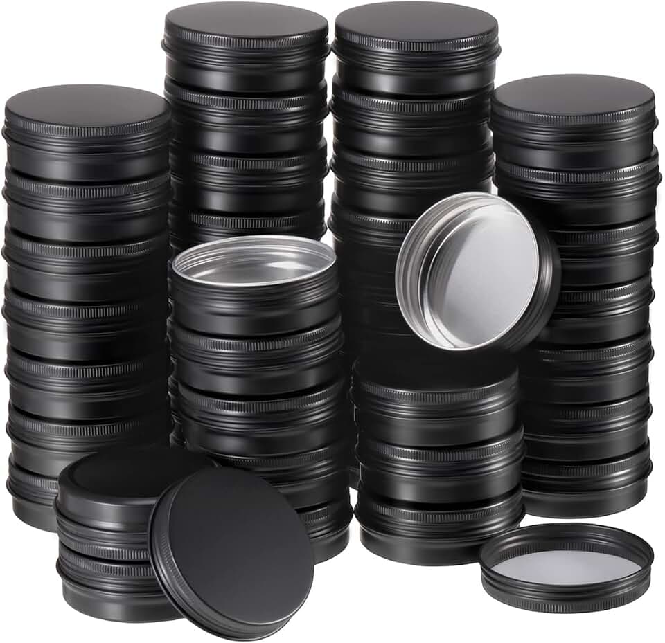 96 Pack Aluminum Cosmetic Tin Jars with Screw Lids