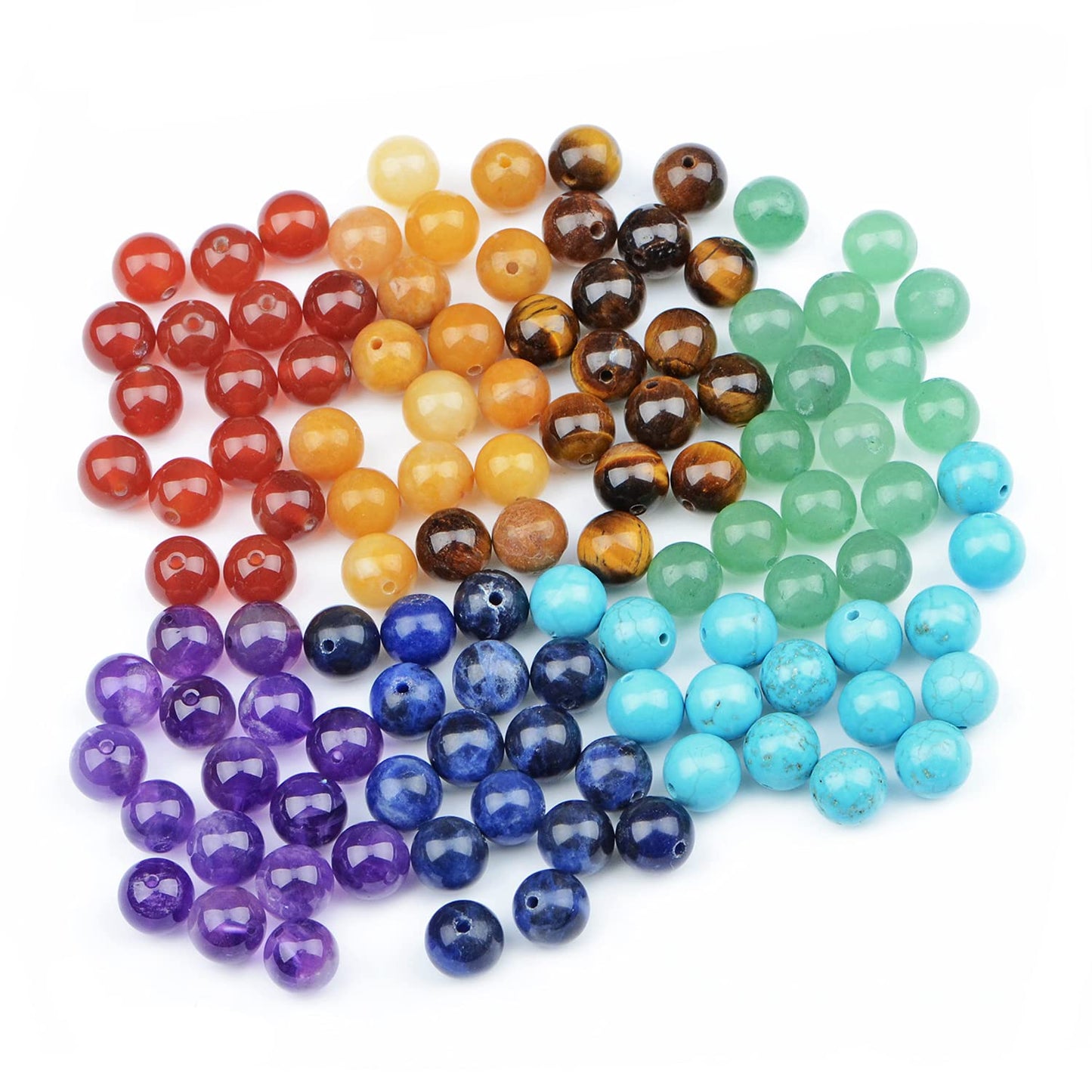 Natural 8mm Chakra Stone Beads for Jewelry Making 112 Pieces
