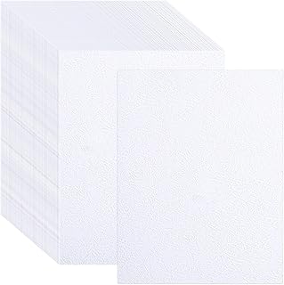 50 Sheets White Linen Textured Cardstock, 8.5 x 11 inches