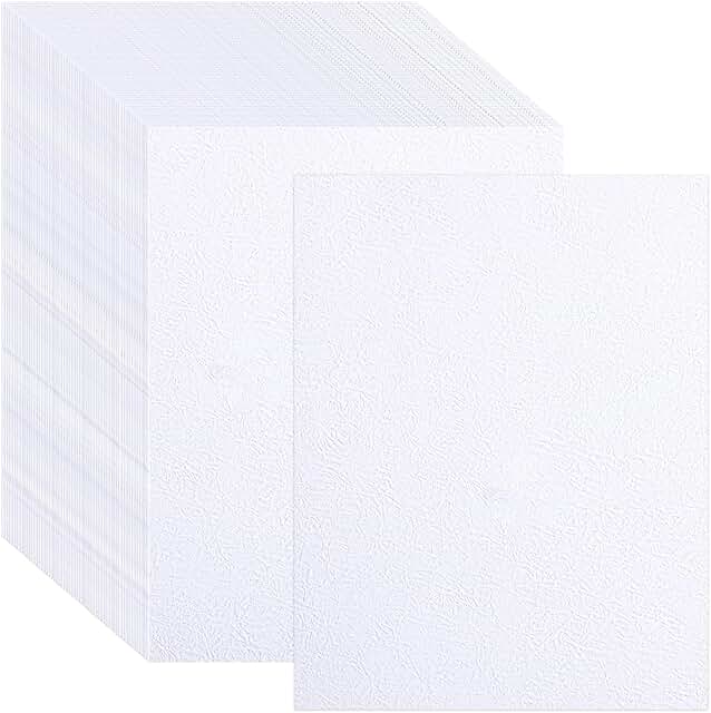50 Sheets White Linen Textured Cardstock, 8.5 x 11 inches
