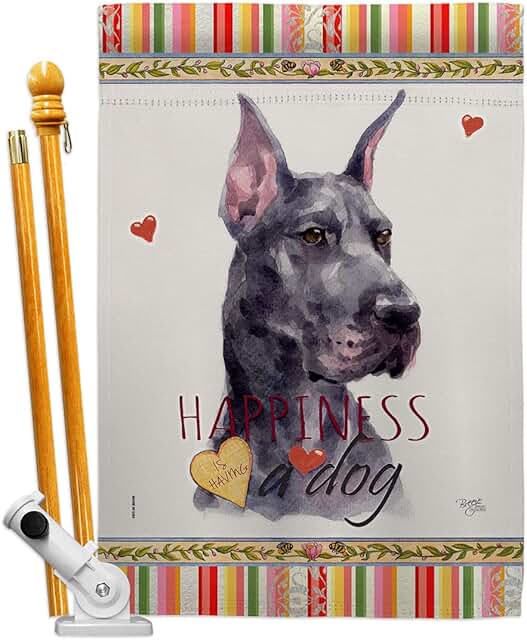 Dog and Puppy Garden House Flag Set