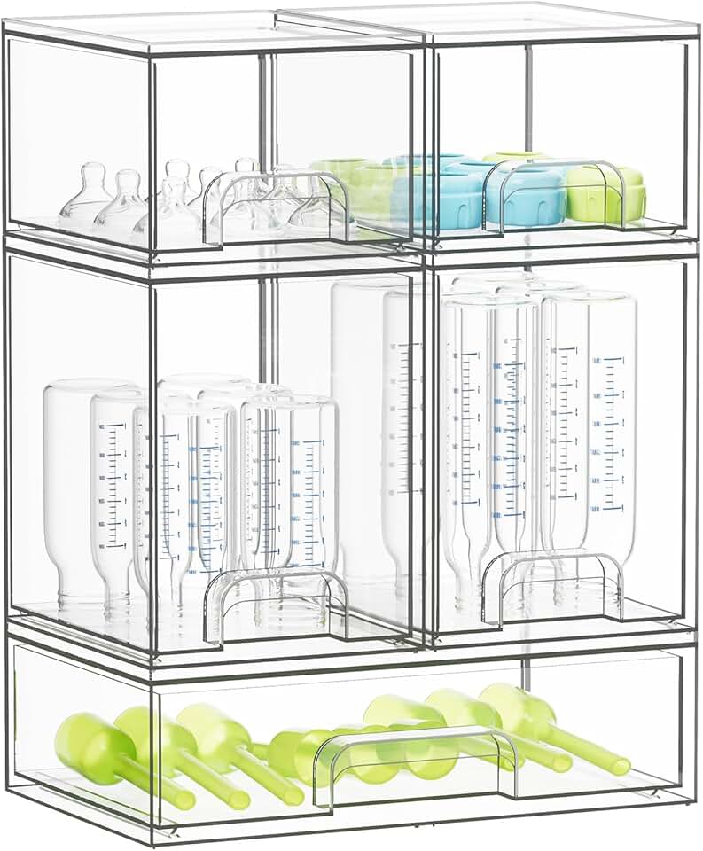 Stackable Acrylic Bottle Organizer Set